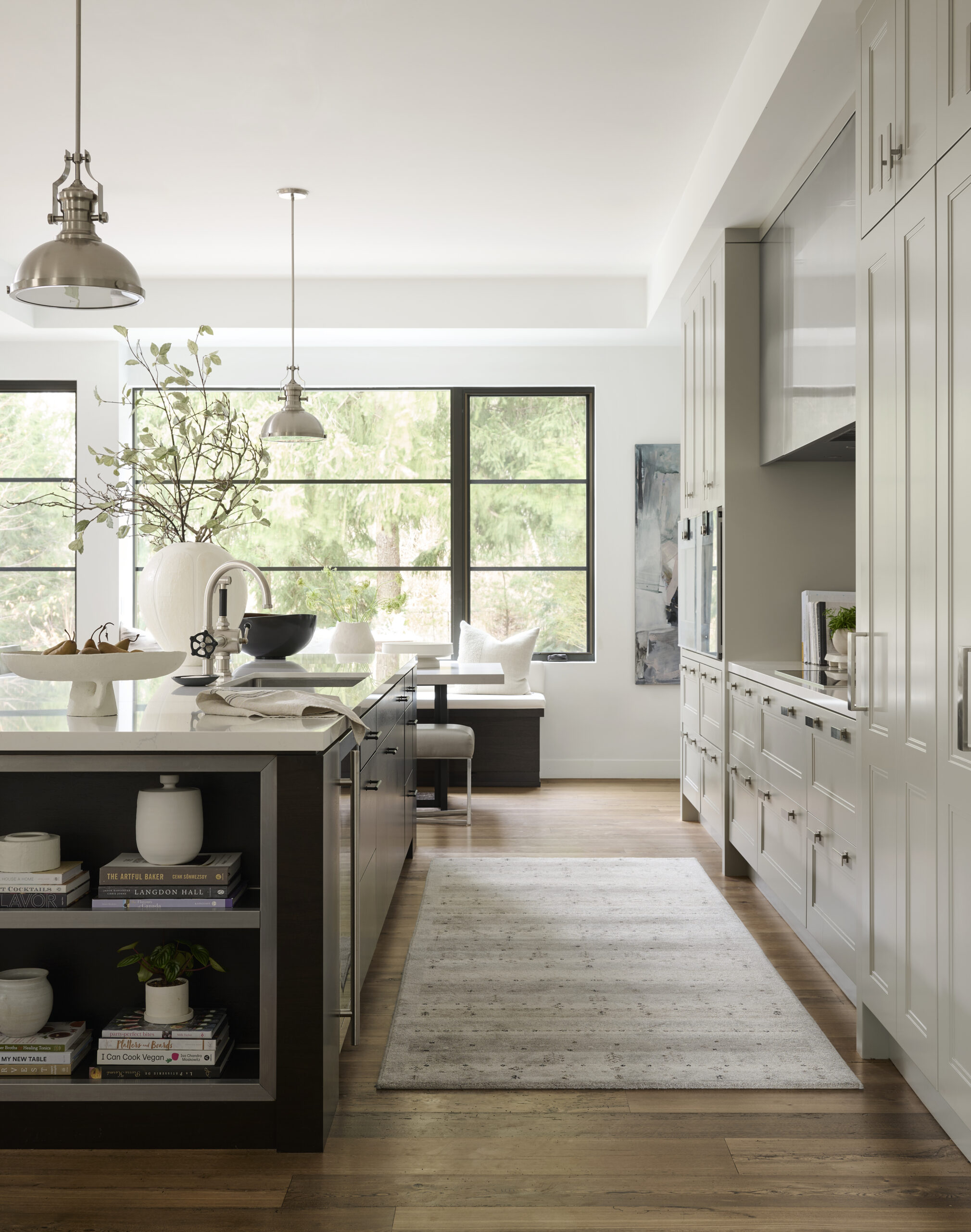 Kitchen area with view behind the island