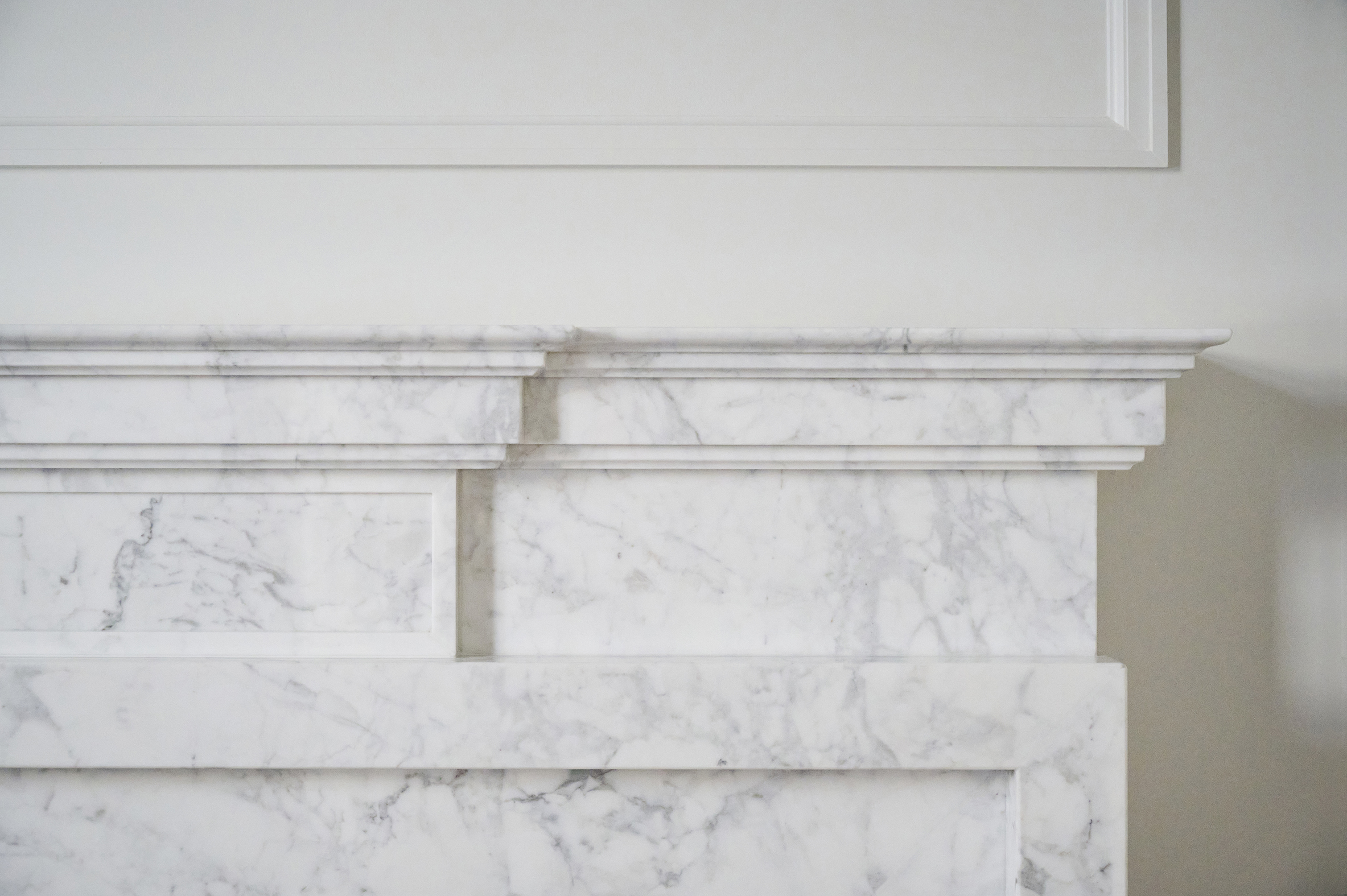 Intricate details of a marble fireplace