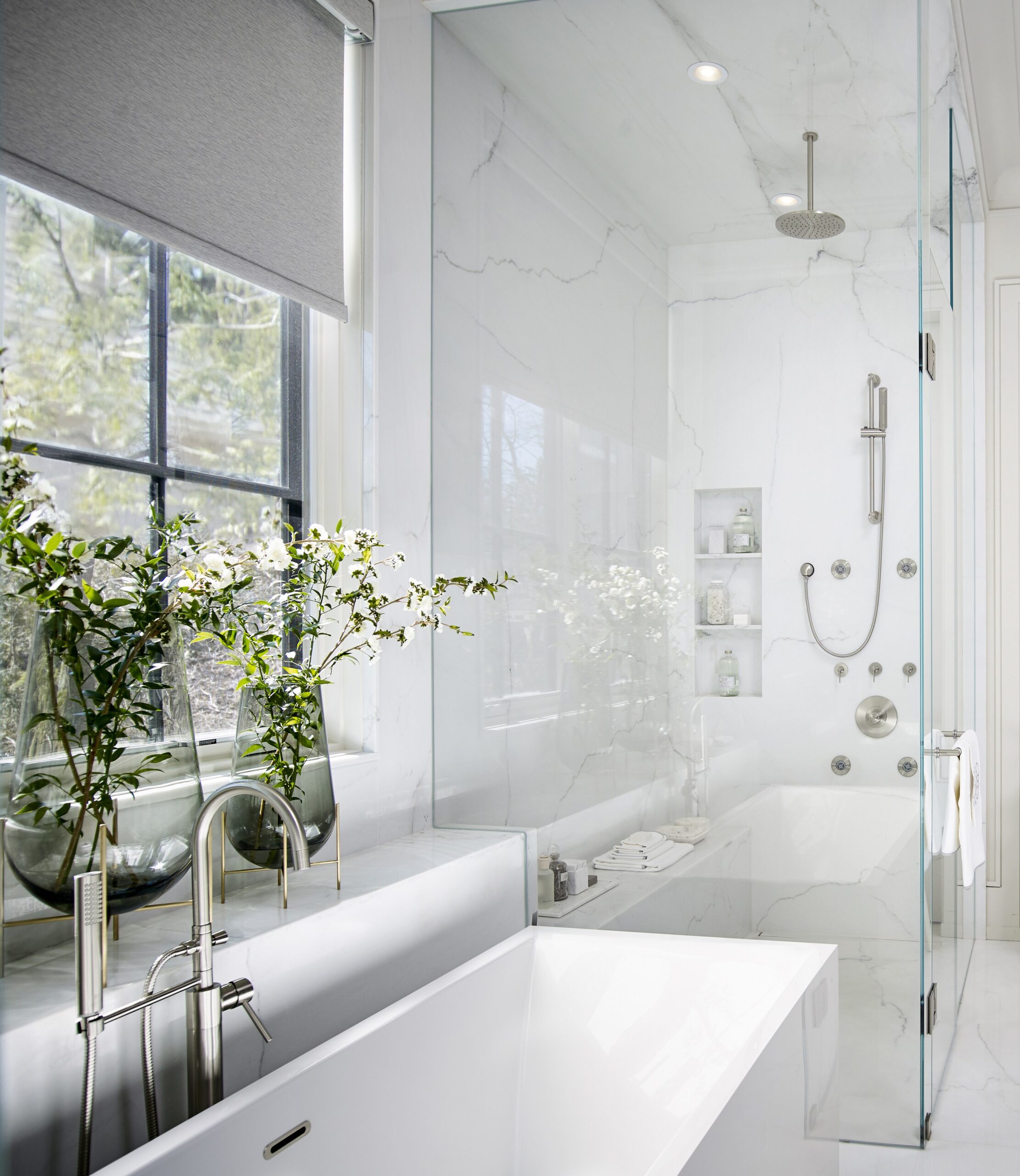Bathtub and glass shower