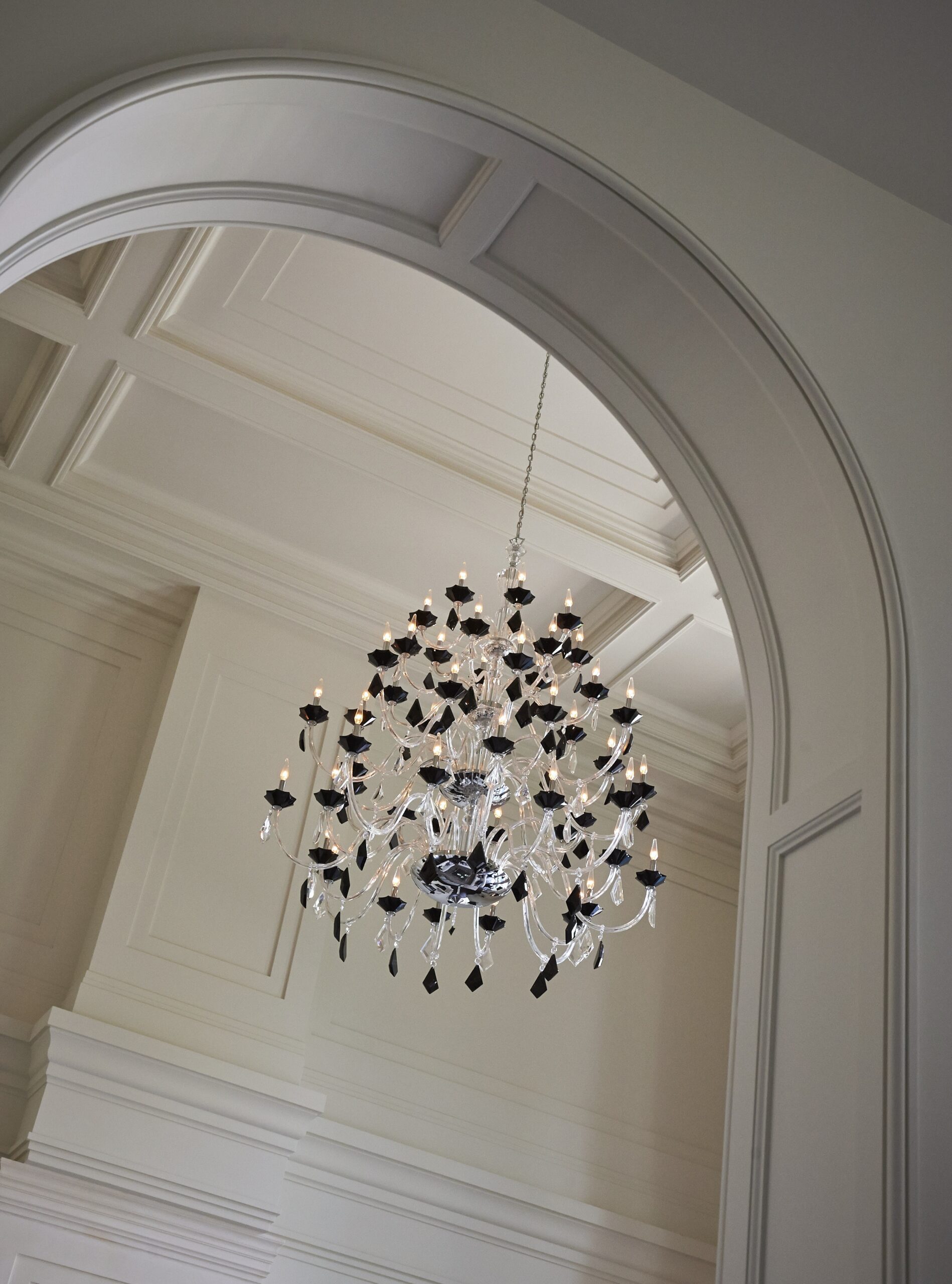 A black and white chandelier