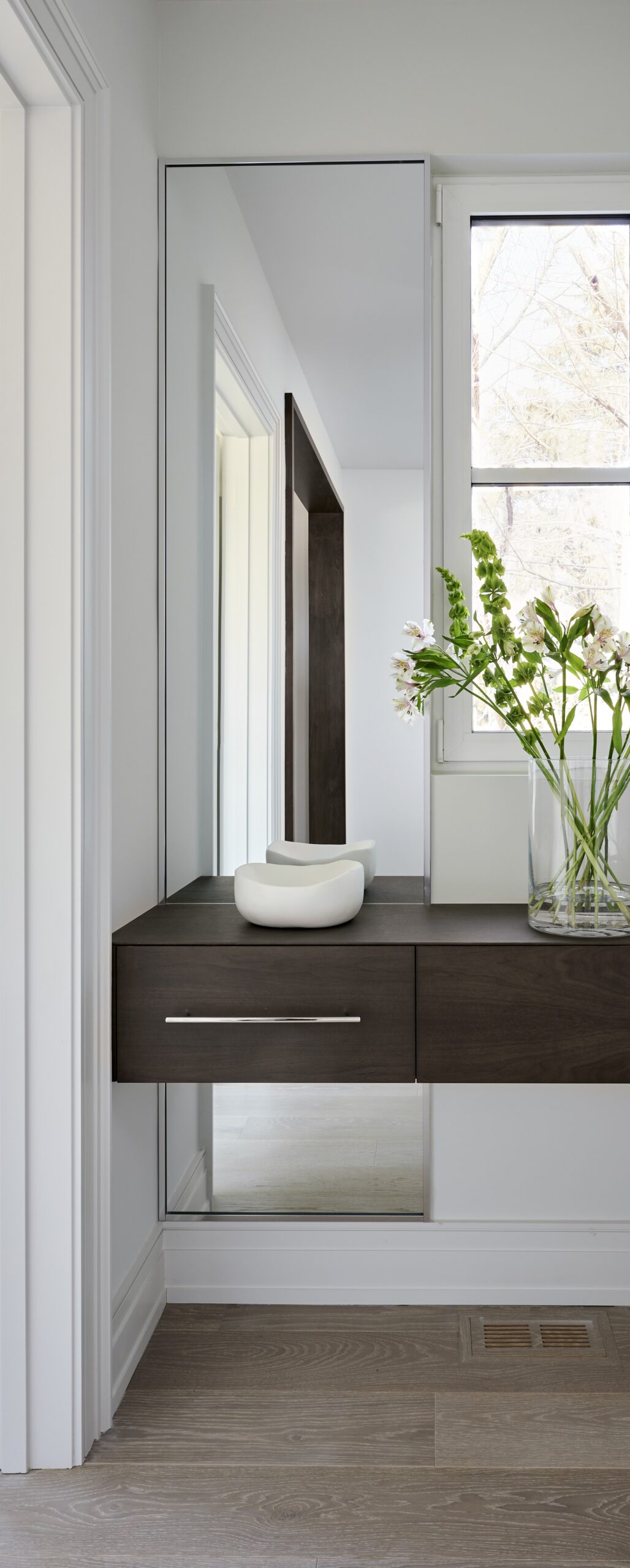 Mirror and cabinet