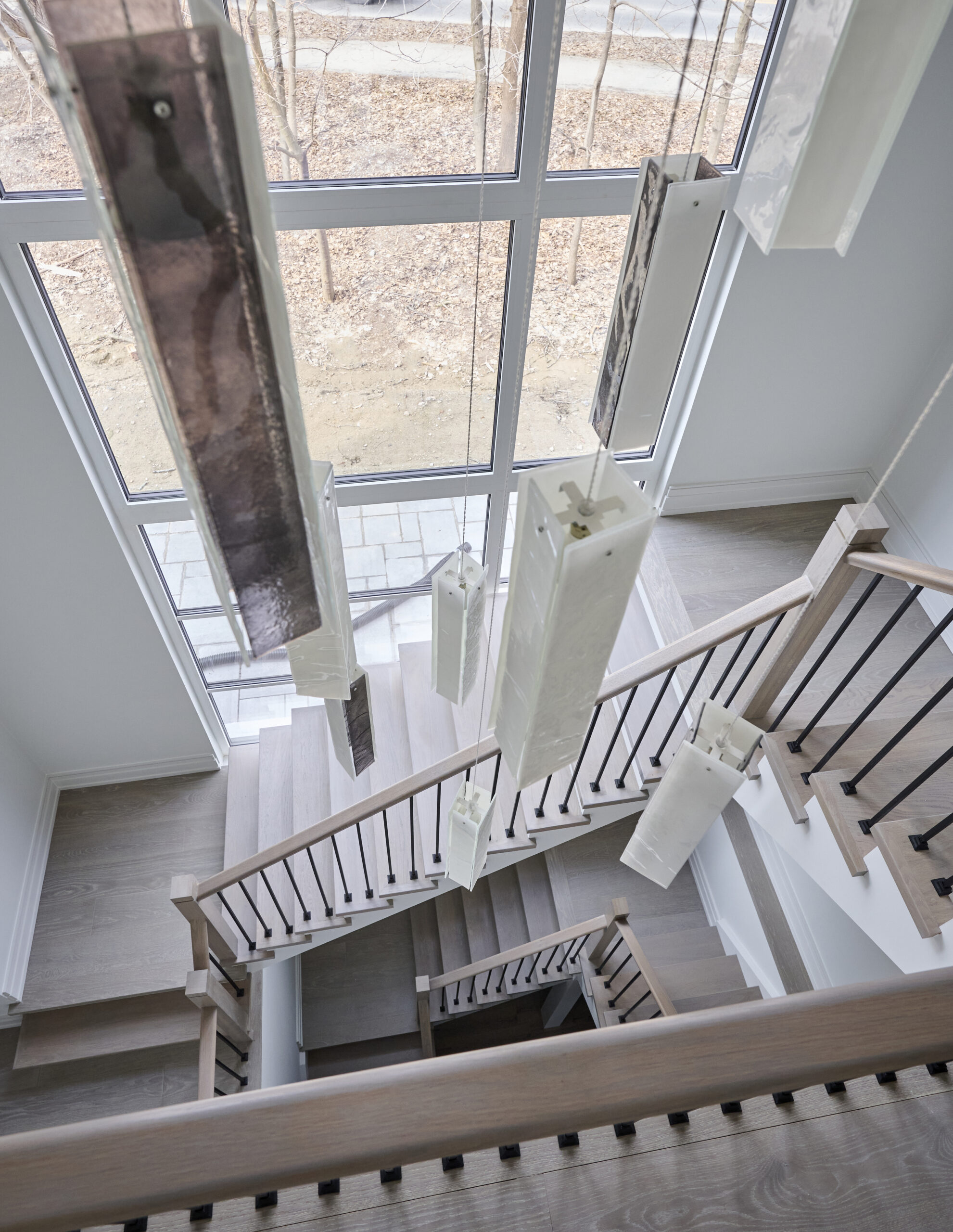 Light fixture above stairs